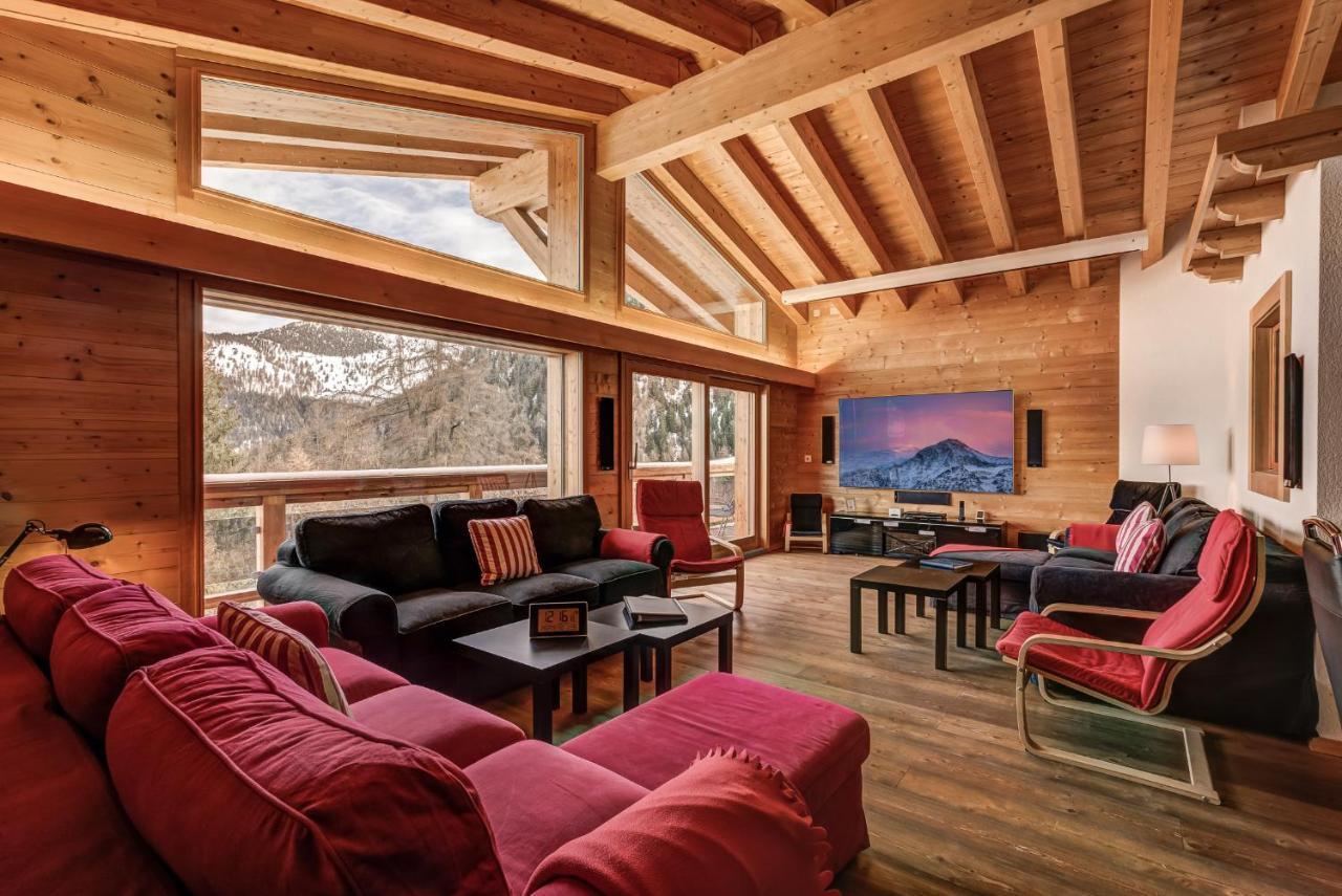 Chalet Flocon De Neige - Jacuzzi - Sauna La Tzoumaz Luaran gambar