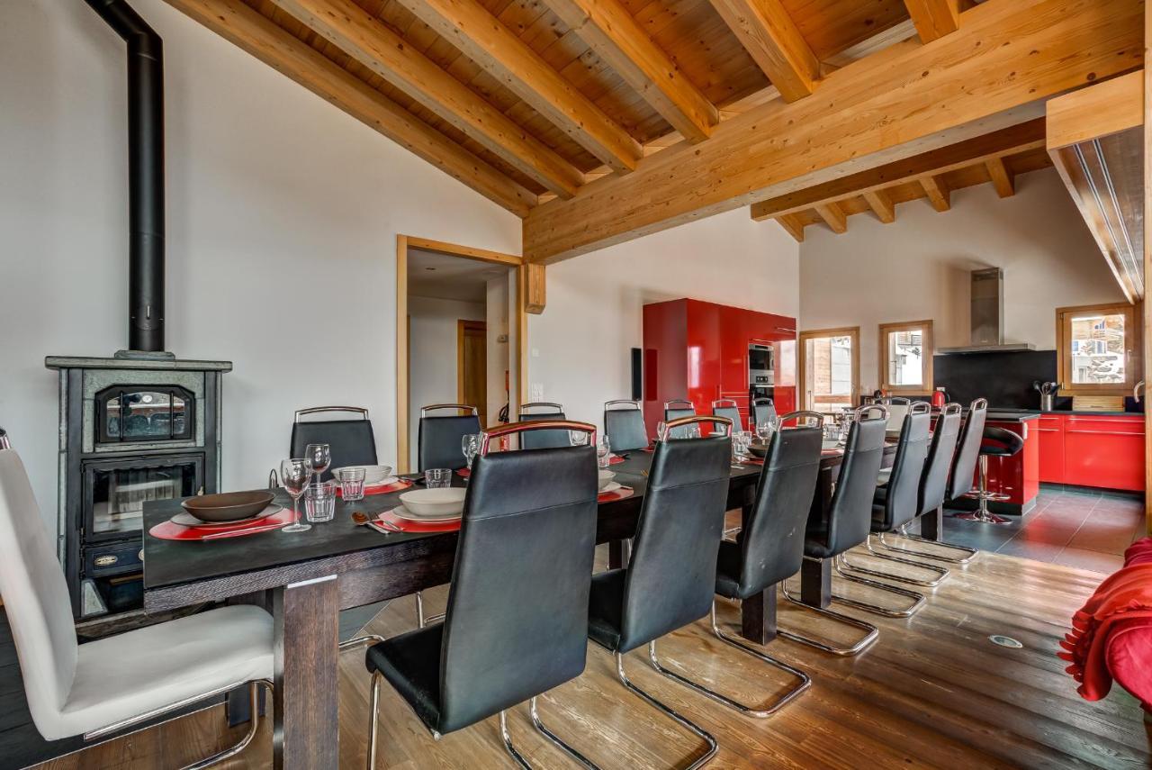 Chalet Flocon De Neige - Jacuzzi - Sauna La Tzoumaz Luaran gambar