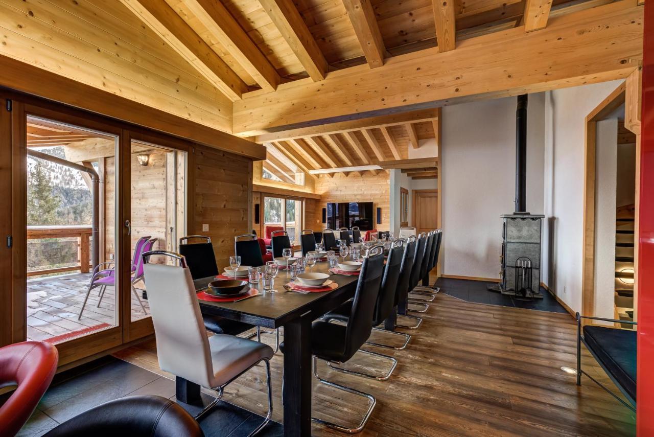 Chalet Flocon De Neige - Jacuzzi - Sauna La Tzoumaz Luaran gambar