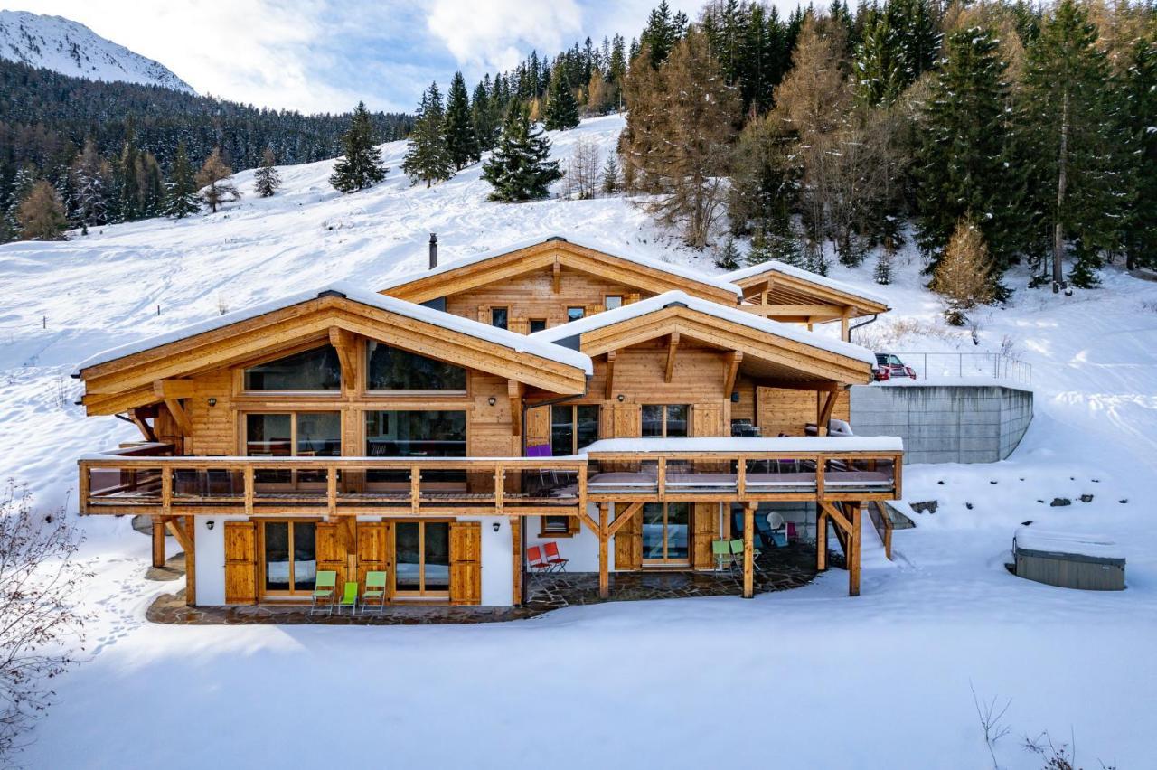 Chalet Flocon De Neige - Jacuzzi - Sauna La Tzoumaz Luaran gambar